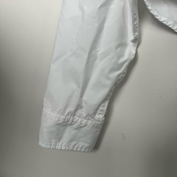 Sunday Best Cotton White Crop Button Up Collared Blouse - Picture 4 of 7